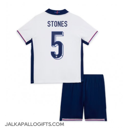 Englanti John Stones #5 Koti Peliasu Lasten EM-Kisat 2024 Lyhythihainen (+ Lyhyet housut)